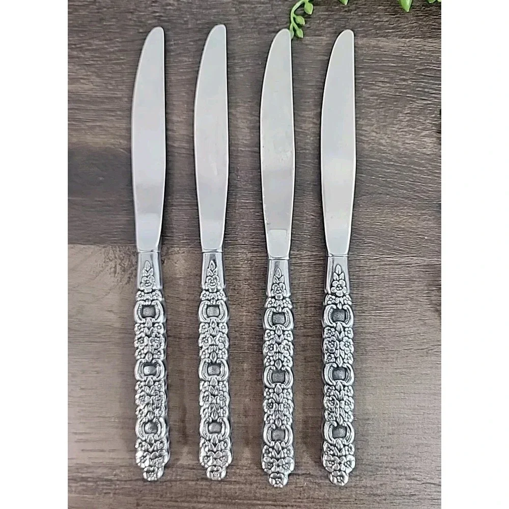 Oneida Community Stainless Table Butter Knife Knives 9 Inch 4 Pc VIOLA VOILA